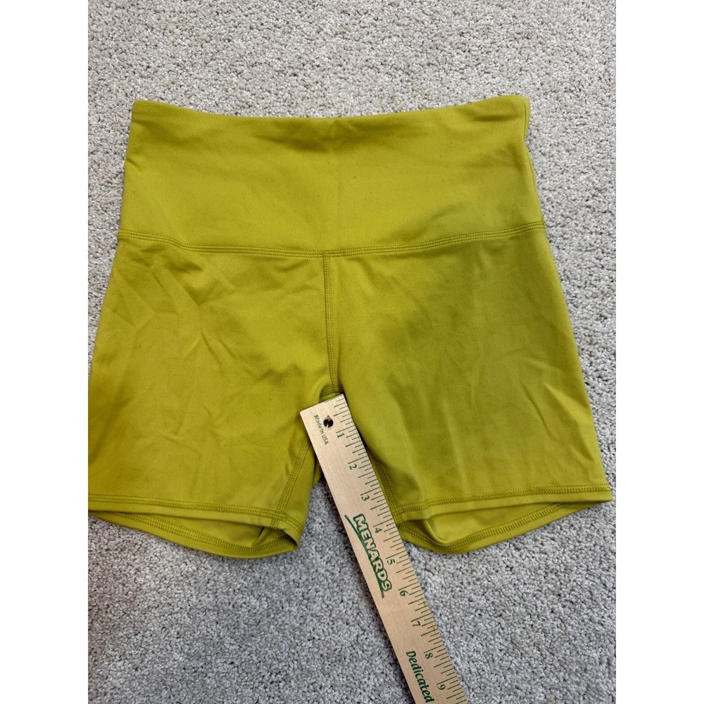 RBX Womens Chartreuse Green High Rise Athletic Biker Shorts Size Small